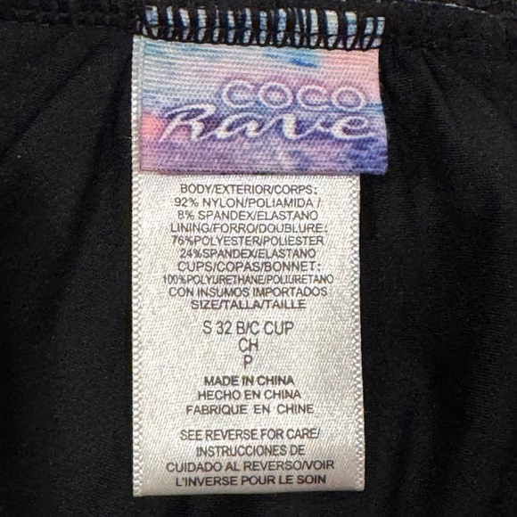 Coco Rave Black and Blue One Piece Swimsuit , SZ S, NWT - Picture 9 of 9